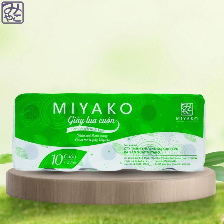 Giấy Vệ Sinh Lụa Cuộn Miyako - 10 cuộn 2 lớp (Có lõi)